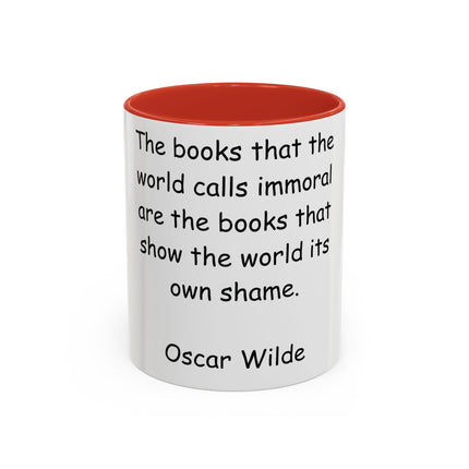 Oscar Wilde Accent Mug – “Books & Shame” – 11oz Ceramic Inspiration
