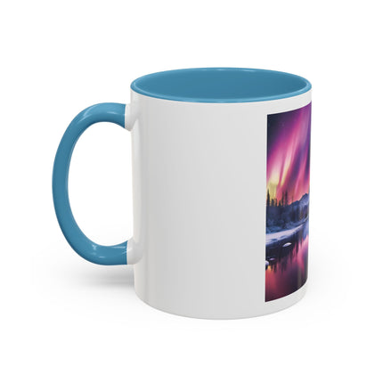 Aurora Lake Accent Coffee Mug — Northern Lights Landscape 11/15oz