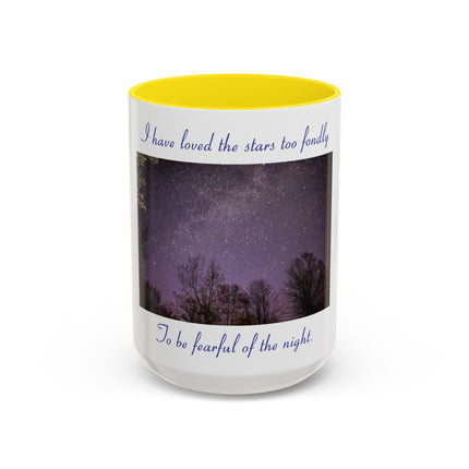Starry Night Inspirational Coffee Mug – 15oz Accent Cup with Poetic Quote