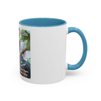 Be Kind to Feral Cats Accent Coffee Mug — Animal Rescue Cat Lover Gift (11/15oz)