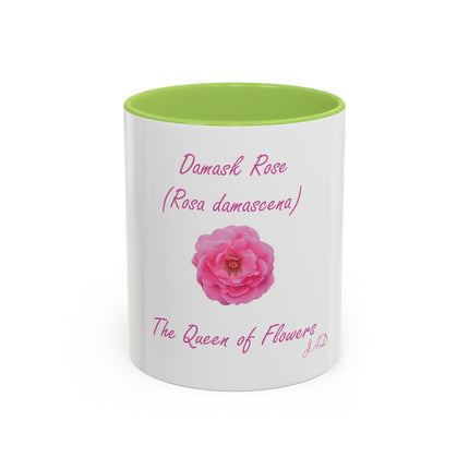 Damask Rose Coffee Mug — "The Queen of Flowers" Botanical Tea Cup
