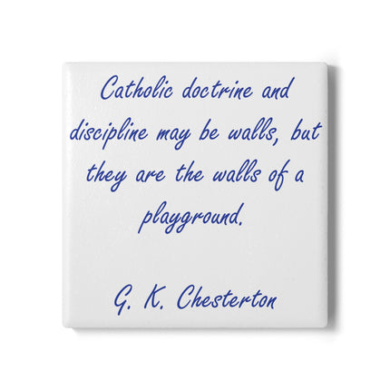 Inspirational Quote Ceramic Coaster - G.K. Chesterton Design