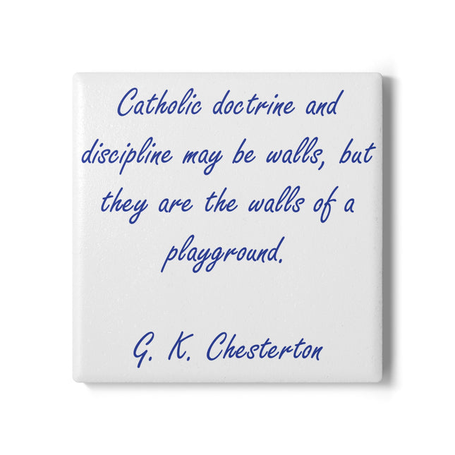 Inspirational Quote Ceramic Coaster - G.K. Chesterton Design
