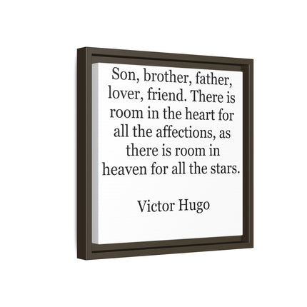 Victor Hugo Quote Wall Art - Framed Matte Canvas Tribute for Son, Brother, Father