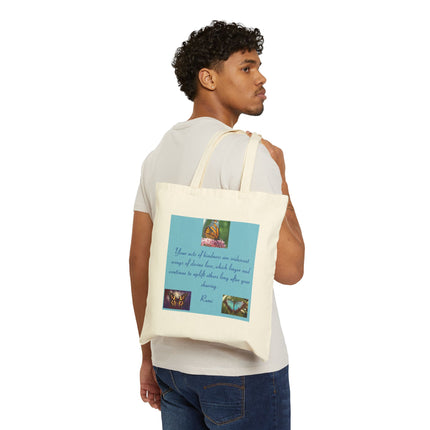 Inspirational Butterfly Quote Tote Bag — 'Your acts of kindness...' Cotton Canvas Market Tote
