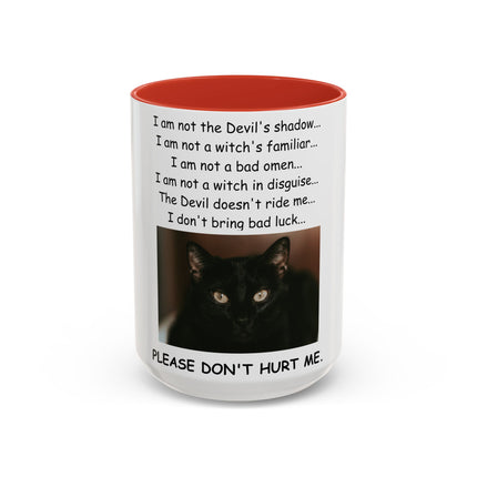 Accent Mug – Black Cat Print – Ceramic Drinkware – 15oz