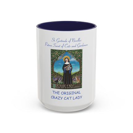 Saint Gertrude ‘Original Crazy Cat Lady’ Accent Coffee Mug