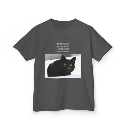 Kids Cat Quote Tee – “Only Meow” Heavy Cotton Shirt for Everyday Joy