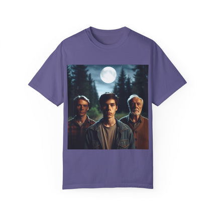 Retro Moonlit Night T-Shirt - Unisex Garment-Dyed Tee for Nature Lovers