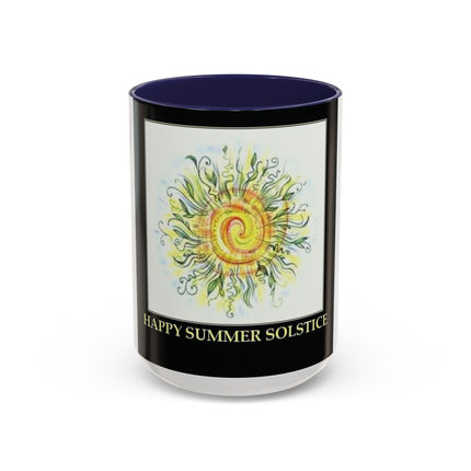 Summer Solstice Mug – 15oz Accent Ceramic Cup with Sunshine Art