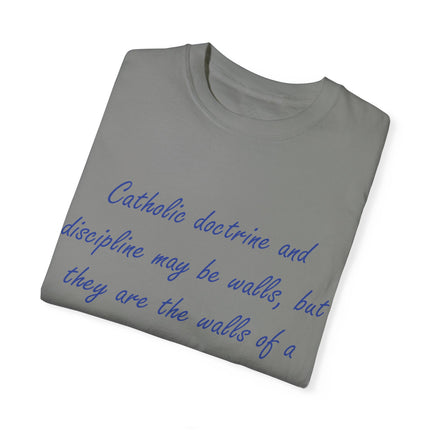 Chesterton Quote T-Shirt – “Walls of a Playground” – Unisex Garment-Dyed