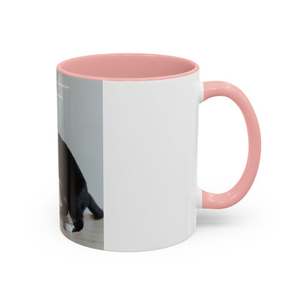 Cat Lovers Accent Mug – 11oz Ceramic Cup with Sleepover Quote
