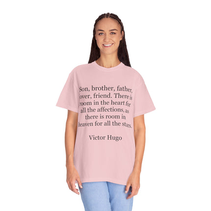 Victor Hugo Quote T-Shirt — 'There Is Room in the Heart' Literary Tee