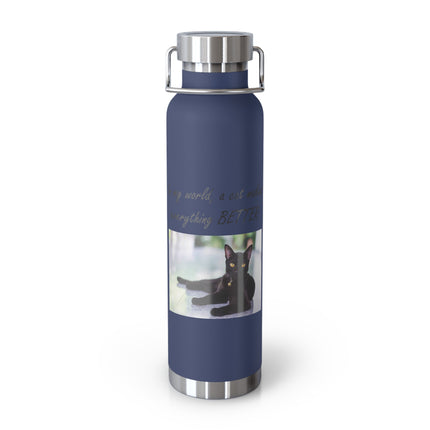 Cat Lover’s Insulated Bottle – 22oz – Inspirational Pet Design