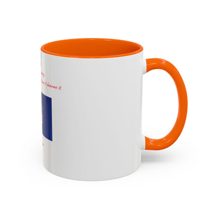 American Flag Accent Coffee Mug — Patriotic Quote by Mark Twain, 11/15oz
