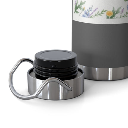 22oz Insulated Bottle — Oscar Wilde Floral Quote "A flower blossoms for its own joy"