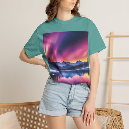 Aurora Lake T-Shirt — Northern Lights Landscape Tee