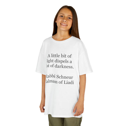 Kids T-Shirt — "A little bit of light dispels a lot of darkness" Inspirational Quote Tee