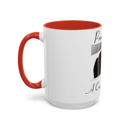 Proud Cat Person Accent Mug – 15oz Ceramic Gift for Cat Lovers
