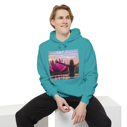Hoodie — "Knock on the Door to My Soul" Lotus Woman Peace & Rock 'n' Roll Quote
