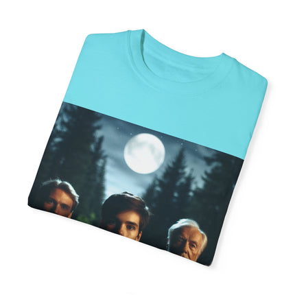Retro Moonlit Night T-Shirt - Unisex Garment-Dyed Tee for Nature Lovers