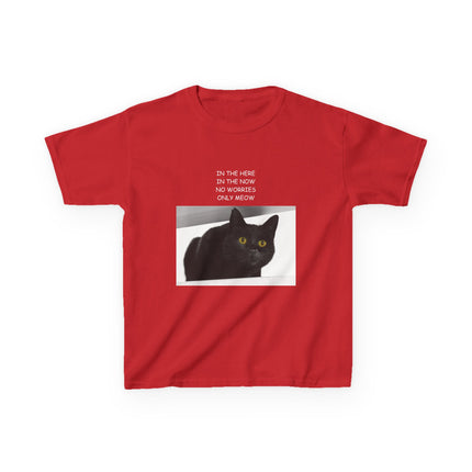 Kids Cat Quote Tee – “Only Meow” Heavy Cotton Shirt for Everyday Joy