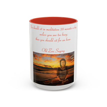 Zen Quote Accent Mug – 15oz Ceramic Cup for Mindful Mornings