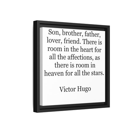 Victor Hugo Quote Wall Art - Framed Matte Canvas Tribute for Son, Brother, Father