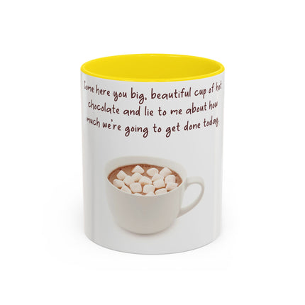 Funny Hot Chocolate Mug – “Lie to Me” Accent Ceramic – 11oz