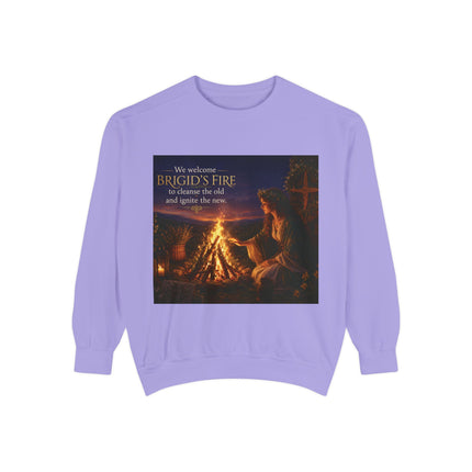 Brigid's Fire Sweatshirt — Celtic Pagan Imbolc Winter Ritual Crewneck