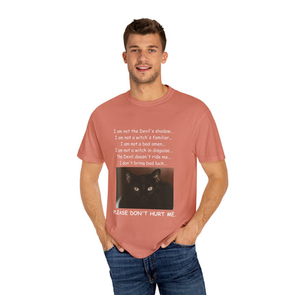Unisex Cat-Themed T-Shirt – "Please Don't Hurt Me" Design