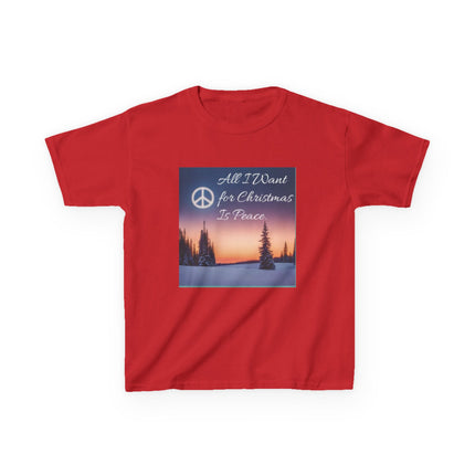 Peaceful Christmas Kids Tee - All I Want for Christmas Is Peace