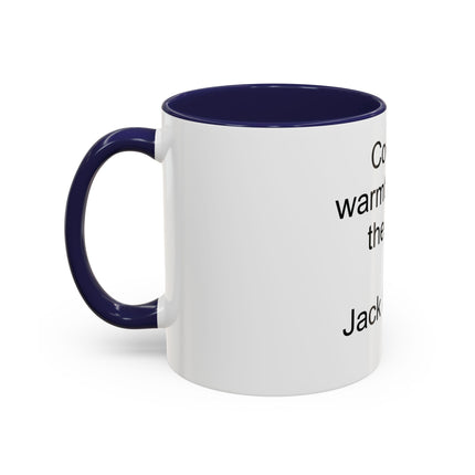 Jack London Quote Mug — "Cocoa’s warmth defies the cold." Accent Mug