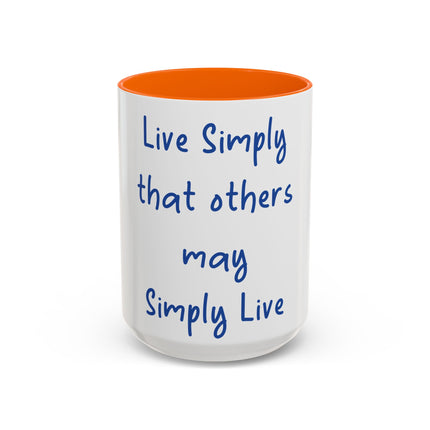Live Simply Accent Mug – 15oz Ceramic Cup for Mindful Living