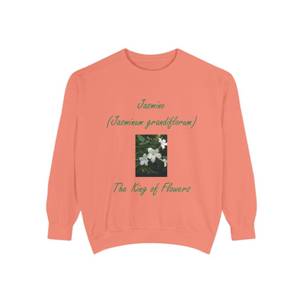 Jasmine Flower Sweatshirt - Unisex Garment-Dyed