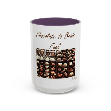 Chocolate Is Brain Fuel Coffee Mug — Chocolate Lovers Accent Mug (11/15oz)