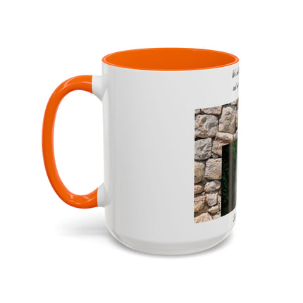 Newton Quote Accent Mug – 15oz Ceramic Cup with Stone Design