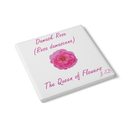 Elegant Damask Rose Ceramic Coaster - The Queen of Flowers Home Decor