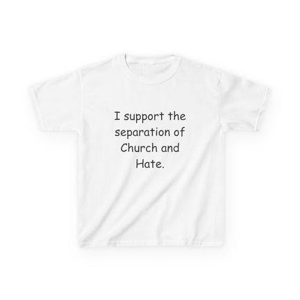 Kids Statement Tee – “Church and Hate” – Heavy Cotton Shirt