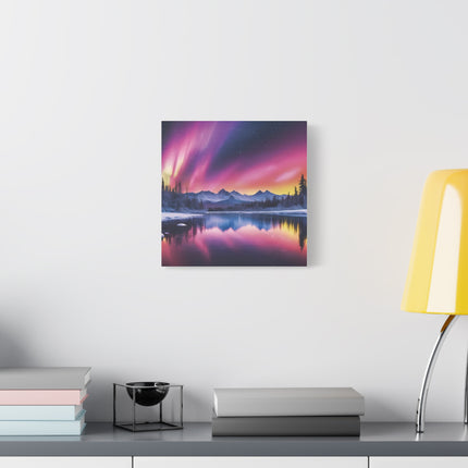 Aurora Lake Matte Canvas Print — Stretched Wall Art