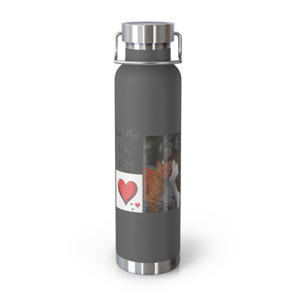 22oz Copper Thermos – Cat Dad Quote – Travel Bottle