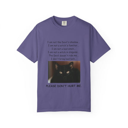 Unisex Cat-Themed T-Shirt – "Please Don't Hurt Me" Design
