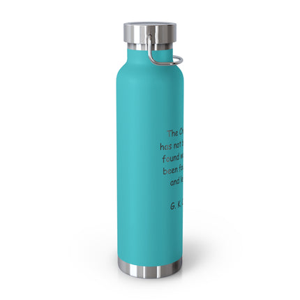 Chesterton Quote Bottle - 22oz Copper Vacuum Insulated