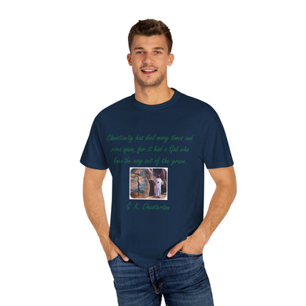 Chesterton Quote T-Shirt – Resurrection Design – Unisex Tee