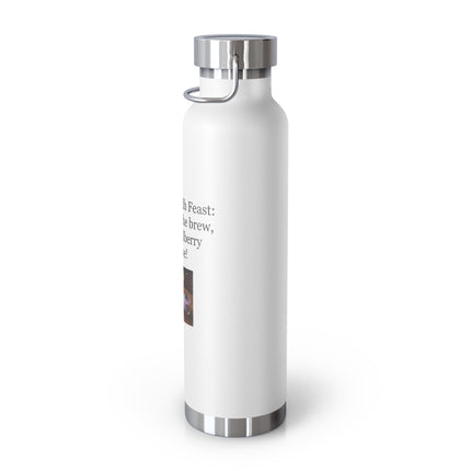 22oz Copper Vacuum Bottle – 'A Lughnasadh Feast' Bread, Brew & Bilberry Mousse Design