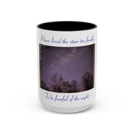 Starry Night Inspirational Coffee Mug – 15oz Accent Cup with Poetic Quote
