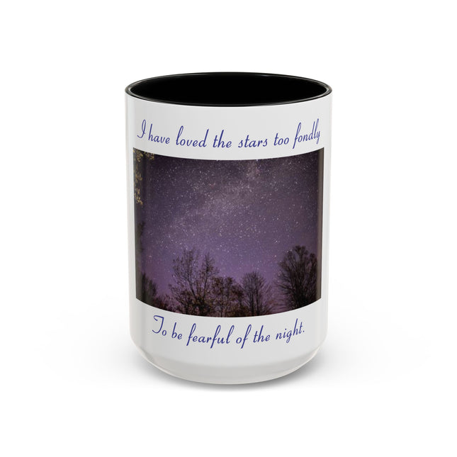 Starry Night Inspirational Coffee Mug – 15oz Accent Cup with Poetic Quote