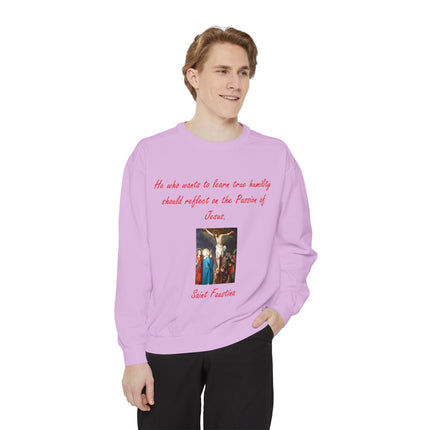 Saint Faustina Sweatshirt – Humility Quote – Unisex Crew