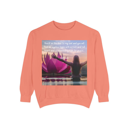 Inspirational Yoga Sweatshirt - 'Knock on the Door to My Soul'