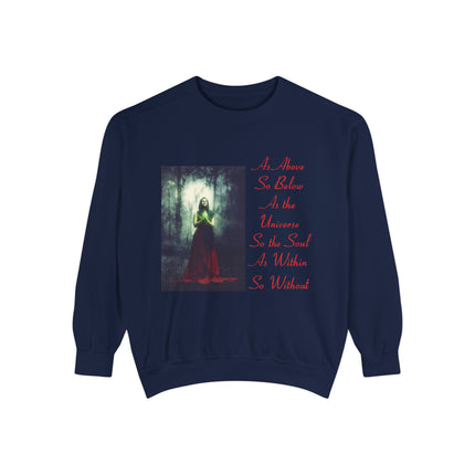 Inspirational Sweatshirt – “As Above So Below” Wiccan Design (Unisex)